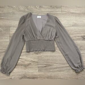 Wilfred Taupe Long Sleeve Blouse